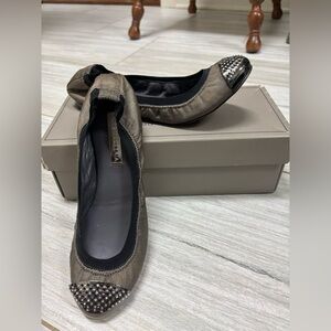 Studded Brown Ballet Flats